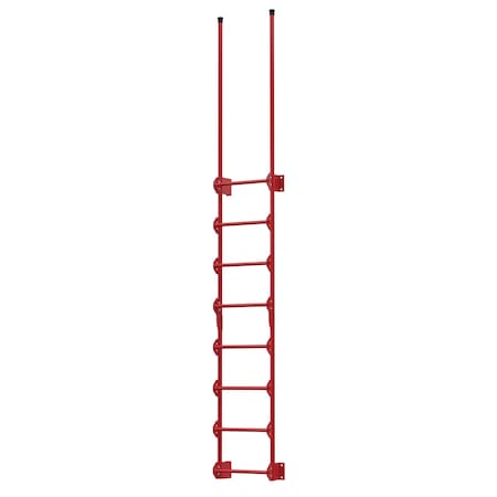 Vestil Steel Walk Through Dock Ladder 8 Step 300 Lb. Capacity Red DKL-8-RD