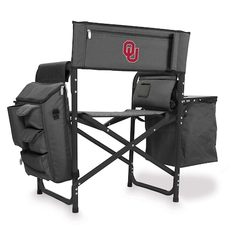 Picnic Time Family Of Brands NCAA Oklahoma Sooners Fusion Camping Chair with Side Table and Soft Cooler 807-00-679-454-0
