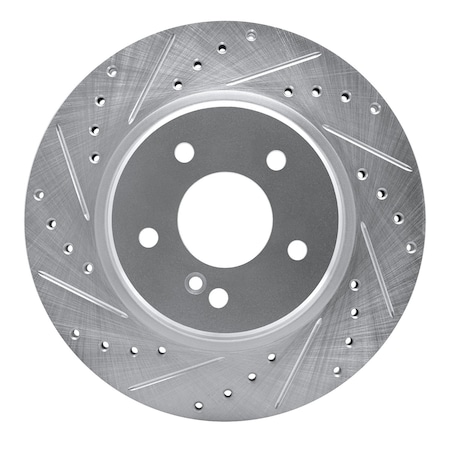 Dynamic Friction Co DFC Brake Rotor - Drilled and Slotted - Silver 631-63040L