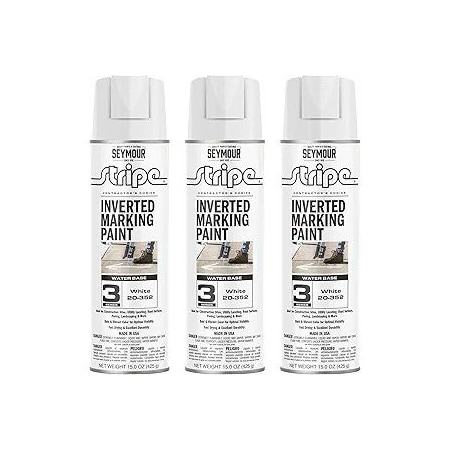 Seymour Midwest Stripe 3-Series Inverted Ground Marking Paint, White net 15oz., 3PK 20352-3