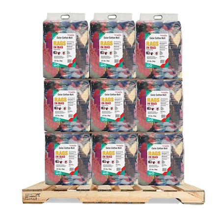 Supremeplus Recycled Color Knit T-Shirt Cleaning Rags, 1000 lbs. Pallet, 40 x 25 lbs. Bags, 40PK SP-4973