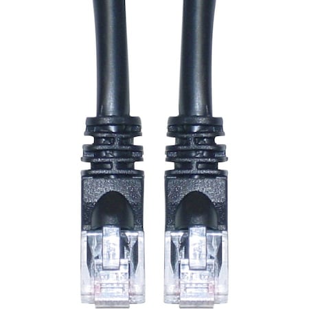 Cable Wholesale Cat6 Black Copper Ethernet Patch Cable, Snagless/Molded Boot, POE Compliant, 1 foot 10X8-02201