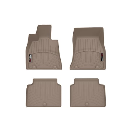 Weathertech Tan  Front and Rear Floorliners, 2025 Genesis G80 451917-1-2
