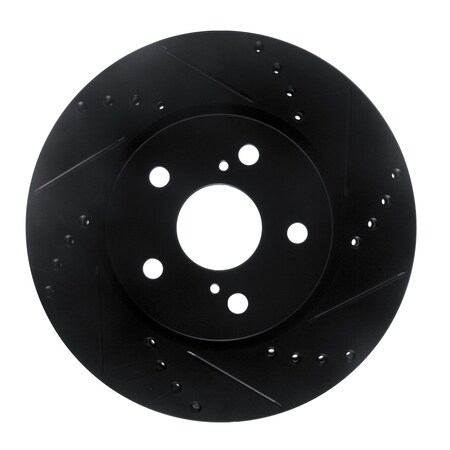 Dynamic Friction Co DFC Brake Rotor - Drilled and Slotted - Black 633-76153R