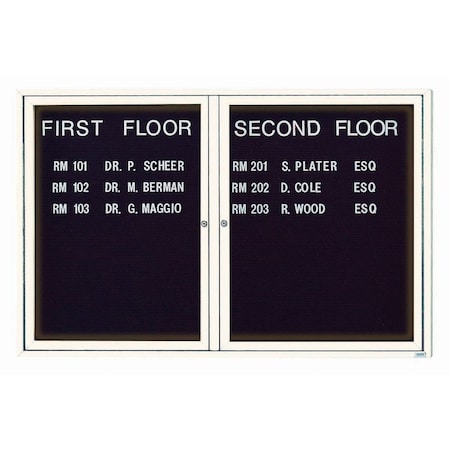 Aarco Illuminated Outdoor Enclosed Directory w/ Al Frame, Powder Coated White, 48''Hx72''W OADC4872IW