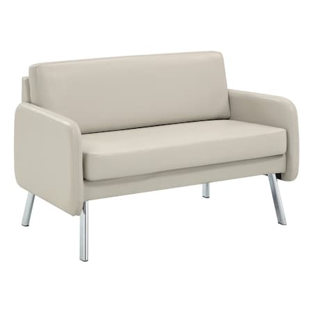 Office Star Products Sofa, CreamFauxLeather350lbCapUnassembled SL5602-PD28