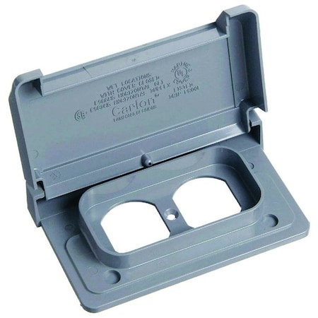 Carlon Device Cover, 4-7/8 in L, 3-1/8 in W, Rectangular, Lexan, Gray, Textured E98DHGN-CAR