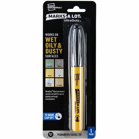 Avery UltraDuty Permanent Marker, Chisel Tip, Black 29845