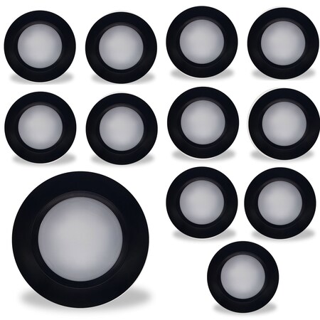 Bulbrite 14WLED 7 ROUND DISC LIGHT 3000K BLACK ALUMINUM, PIGTAIL, 12PK 862902
