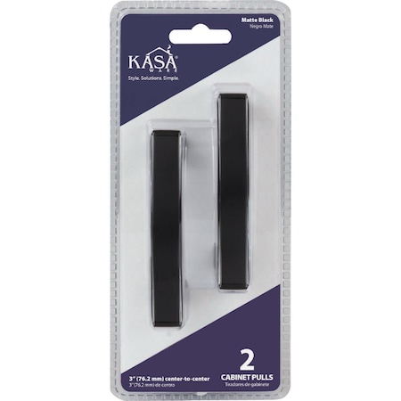 Hardware Resources KasaWare 4'' Overall Length Matte Black Flared Foot Square Pull, 2PK K3133MB-2