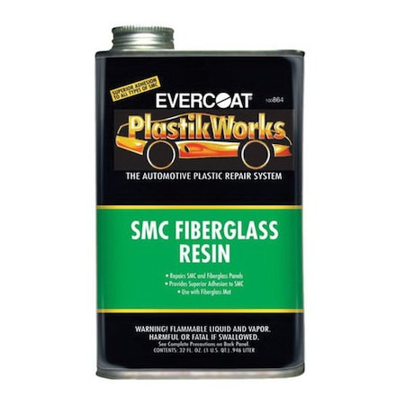 Evercoat SMC Fiberglass Resin, 1 quart Can, Yellow, Liquid 100864