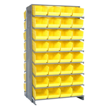Quantum Storage Systems DOUBLE SIDED PICK RACK W/64 YELLOW BINS QPRD-208YL