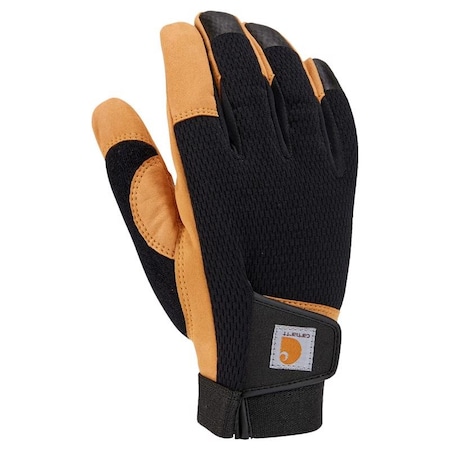 Carhartt Men's Indoor/Outdoor Grip Gloves Black/Yellow L, Pair GD0779MBLKBLY-L