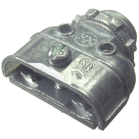 Halex Conduit Fitting Connector, 3/8 in, Die Cast Zinc, PVC Coated, Green 15803B