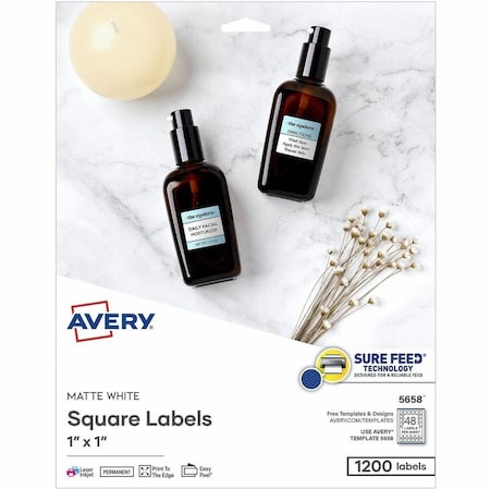 Avery Printable Square Labels, PK1200 05658