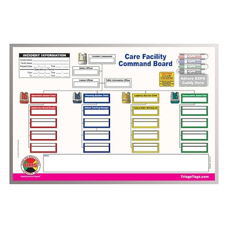 Disaster Management Systems Command Board, Dry Erase, Command, Ics DMS-05527L