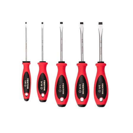 Tekton Slotted Screwdriver Set - 4 Inch Shanks, 5-Piece (1/8 - 3/8 in.) DWA90000