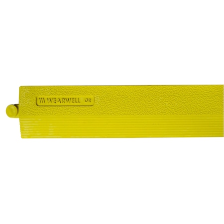 Wearwell Antifatigue Mat, 36 in L x 3 in W, 5/8" Thickness, Rubber, Yellow 578.EDGINGMGRYL