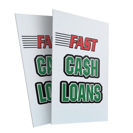 Signmission Fast Cash Loans, Plastic Signs Only 24 Inch x 36 Inch, Corrugated Plastic, 2PK CSB-2436-2PACK-Fast Cash Loans