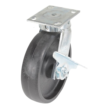 Vestil Heavy Duty Glass Filled Nylon Swivel With Brake Caster 8 In. x 2 In. 2000 lb Black CST-HHD-8X2GFN-SWB