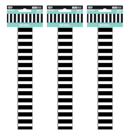 Creative Teaching Press Core Decor Bold Stripes EZ Border, 48 Feet Per Pack, 3PK 10458