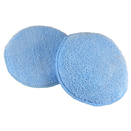 Round Microfiber Wax Applicator/Blue - 5"