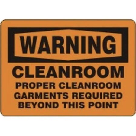 Accuform OSHA WARNING SAFETY SIGN CLEANROOM MCLR506VS MCLR506VS | Zoro