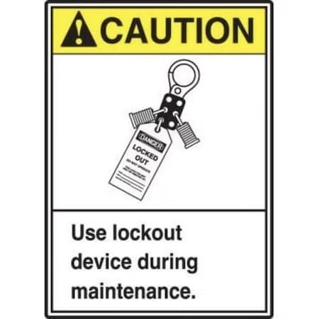Accuform ANSI CAUTION Safety Sign USE LOCKOUT MRKT600XP | Zoro