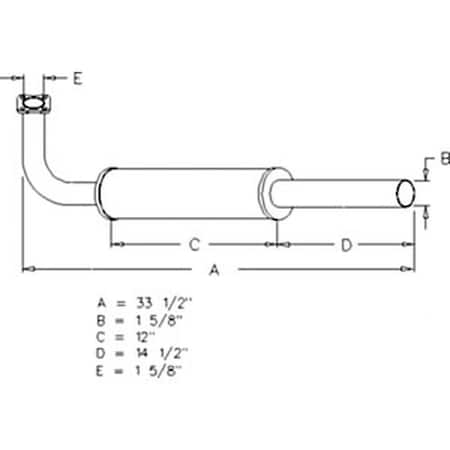 Muffler OEM Style - Black fits Yanmar YM135 YM135D YM155