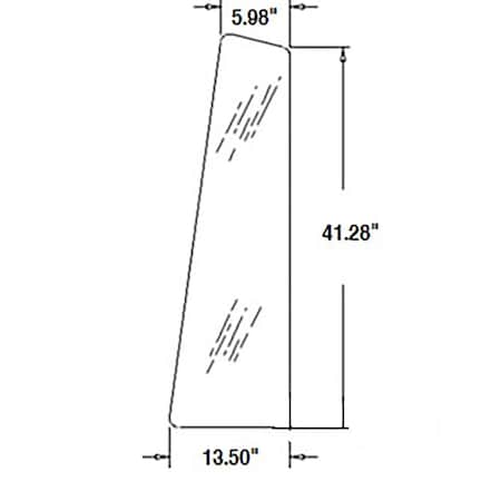 Aftermarket Cab Glass - Rear Quarter RH or LH Fits Case 580C CG6124 | Zoro