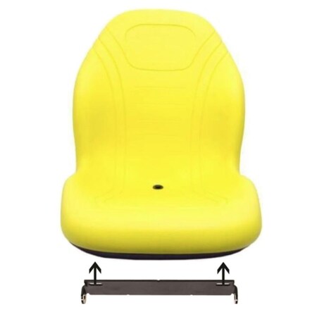 Black High Back Vinyl Seat For John Deere Skid Steer Loaders – Fits 70, 125, 240, 7775, 8875