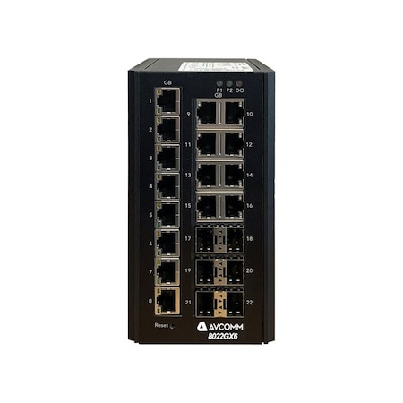 Avcomm 22-Port Fully Managed Industrial Ethernet Switch 8022GX6 | Zoro