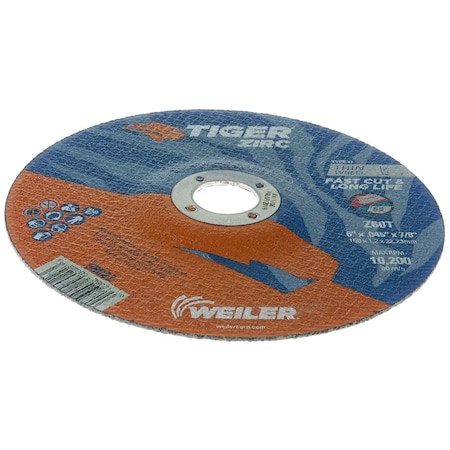 Weiler 58023 7" X 0.060" Tiger Zirc Type 27 Thin Cutting Wheel - View #12