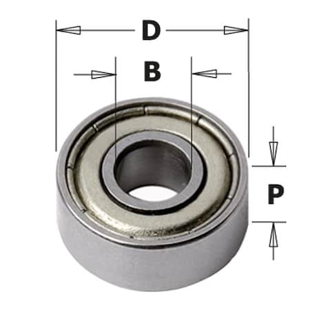 Bearing, 1/2-Inch Diameter, 1/4-Inch Smaller Diameter
