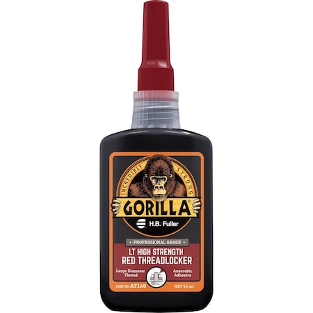 Gorillapro Threadlocker, Red, High Strength, Liquid, 50 mL Bottle AT160 ...