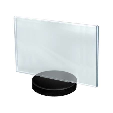 Weighted Display Frame Azar Displays Horizontal Frame on a Weighted Black Round Base, 11 in.W ...