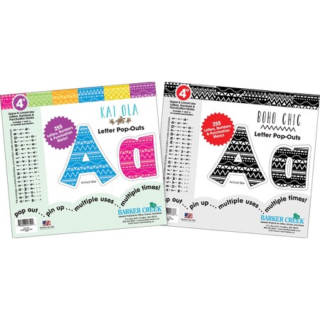 Barker Creek Kai Ola & Boho Chic 4" Letter Pop-Out Set (2 Designs), 510 ...