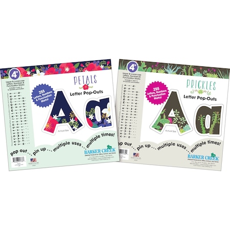 Barker Creek Petals & Prickles 4" Letter Pop-Out Set (2 Designs), 510 ...