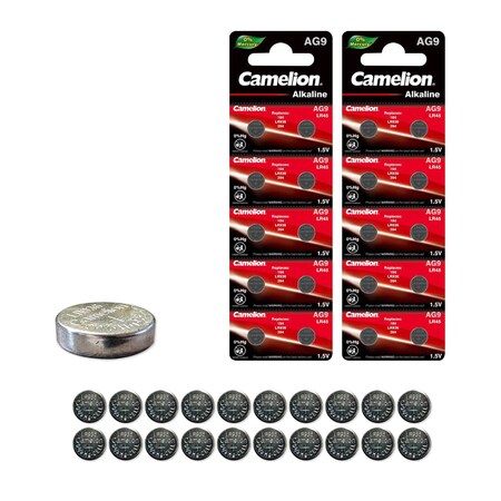Camelion AG9 1.5V Alkaline Button Cell Battery 20PK AG9-BP10-2 | Zoro