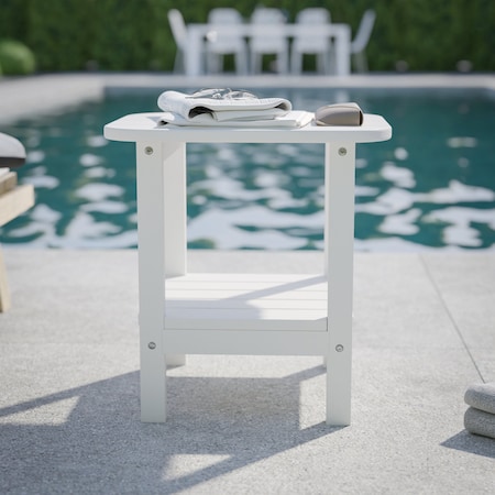 Flash Furniture White Tier Adirondack Style Patio Side Table LE