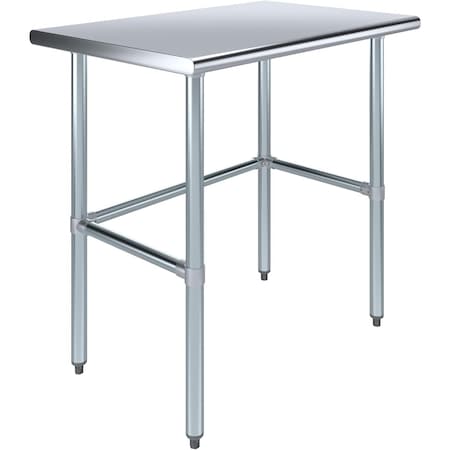 Amgood 24 in. x 36 in. Open Base Stainless Steel Metal Table WT-2436 ...