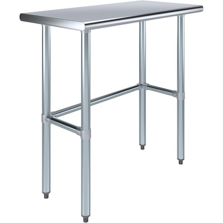 Amgood 18 in. x 36 in. Open Base Stainless Steel Metal Table WT-1836 ...