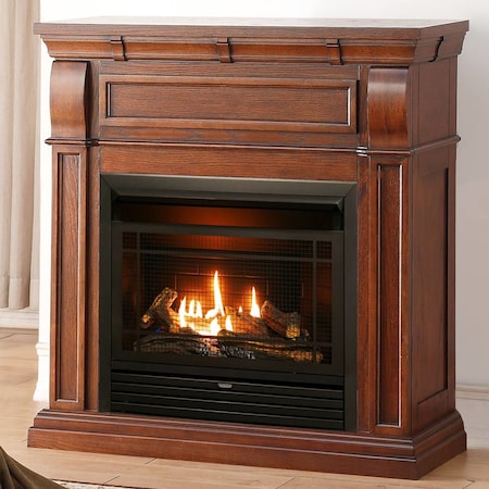 Duluth Forge Dual Fuel Ventless Gas Fireplace With Mantel - 26,000 Btu,  Remote DFS-300R-1CO | Zoro