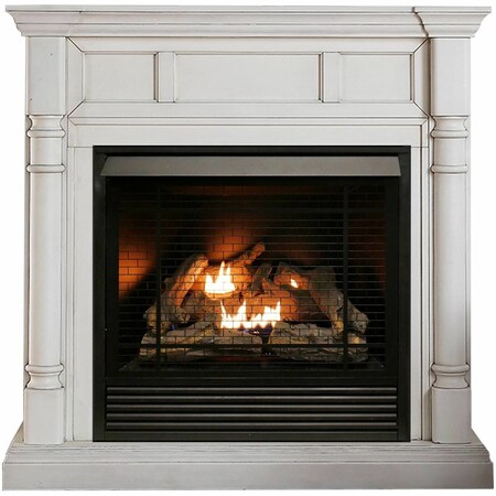 Duluth Forge Full Size Dual Fuel Ventless Gas Fireplace With Mantel -  32,000 Btu FDI32R-M-AW | Zoro