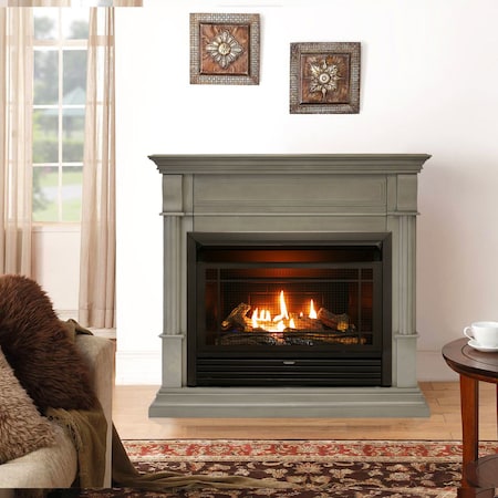 Duluth Forge Dual Fuel Ventless Gas Fireplace With Mantel - 26,000 Btu,  Remote DFS-300R-2GR | Zoro