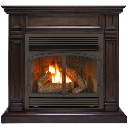 Duluth Forge Dual Fuel Ventless Gas Fireplace With Mantel - 32,000 Btu,  Remote DFS-400R-2CH | Zoro