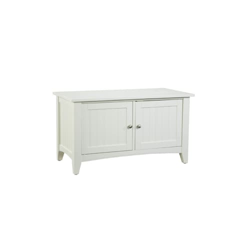 Alaterre Furniture Shaker Cottage Storage Cabinet Bench, Ivory