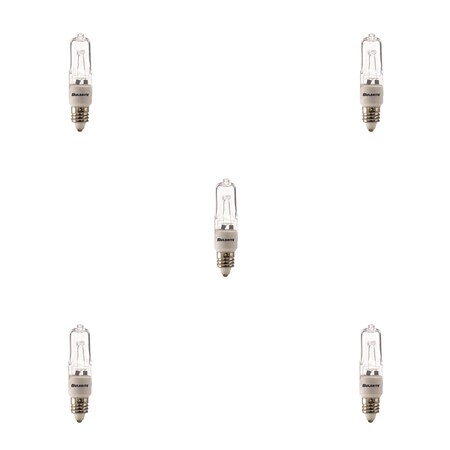 50W Dimmable Clear T4 Mini-Candelabra E11 Halogen Light Bulbs, 5PK