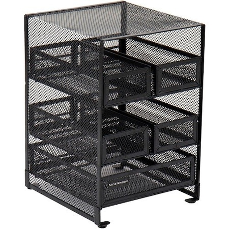 Portadocumenti Verticale Mind Reader - Set Di 2 Organizer Metallo Rete Per Scrivania Nero - Foto 11