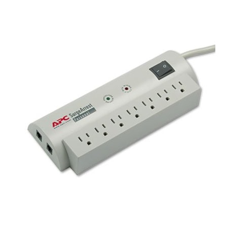 APC, Surgearrest Personal Power Surge Protector, 7 Outlets, 6 Ft Cord, 240 Joules